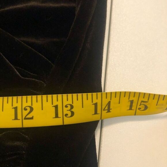 Vintage Tadashi Deep Brown Velvet Long Sleeve Midi Dress Size 8 Party/Occasion - Picture 11 of 15